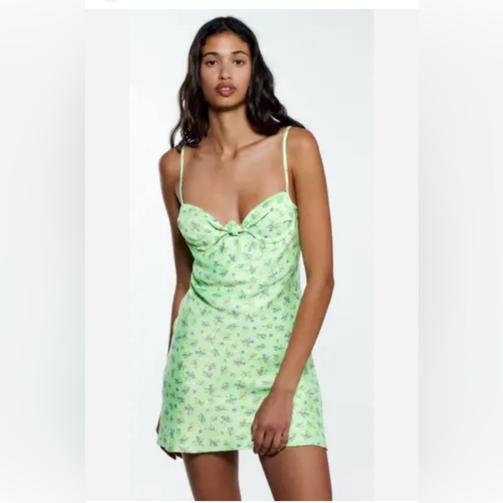 Zara Mint Green Floral Dress